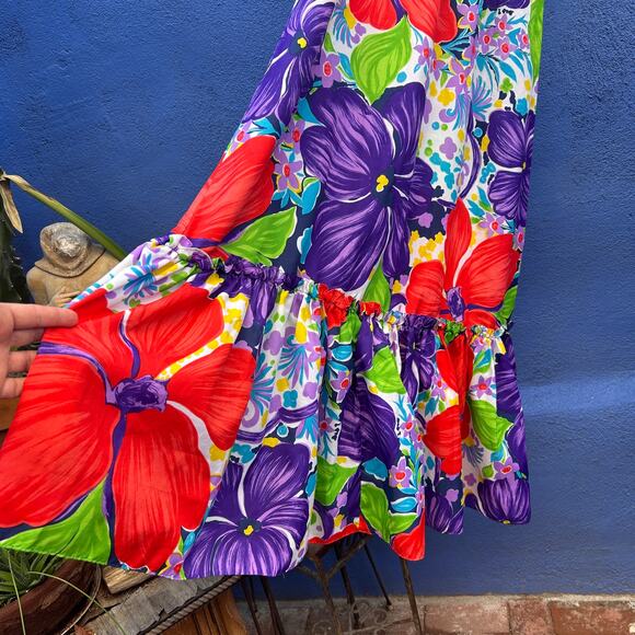 vintage pomare hawaii floral maxi dress - Picture 3 of 6